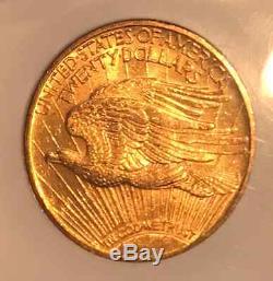 1909 over 8 $20, NGC MS62 ST GAUDENS DOUBLE EAGLE V RARE, ONLY 916 GRADED MS62
