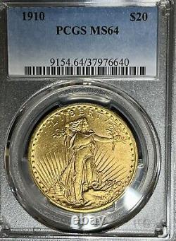1910 $20 Gold Saint Gaudens Double Eagle PCGS MS64 FREE SHIPPING