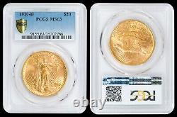 1910-D $20 Gold Saint Gaudens Double Eagle PCGS MS63