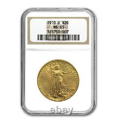 1910-D $20 Saint-Gaudens Gold Double Eagle MS-65 NGC SKU#71356