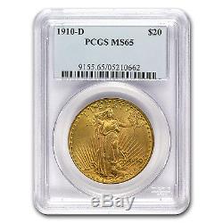 1910-D $20 Saint-Gaudens Gold Double Eagle MS-65 PCGS SKU #22595