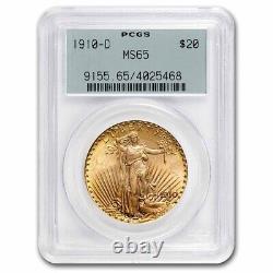 1910-D $20 Saint-Gaudens Gold Double Eagle MS-65 PCGS SKU #22595