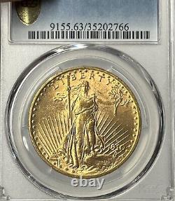 1910-D $20 Saint Gaudens Gold Double Eagle PCGS MS63 Fresh New Holder