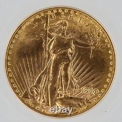 1910-D Double Eagle ICG MS64 Saint Gaudens $20 Denver Minted