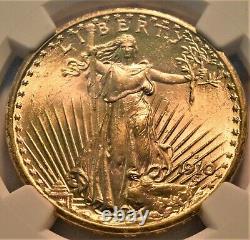1910 S $20 NGC MS 63 Gold St. Gaudens Double Eagle Better PQ Twenty Dollar Saint