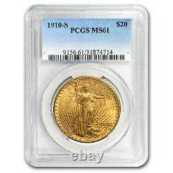 1910-S $20 Saint-Gaudens Gold Double Eagle MS-61 PCGS SKU#28897