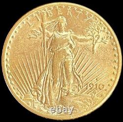 1910 S Gold USA $20 Saint Gaudens Double Eagle Coin About Uncirculated