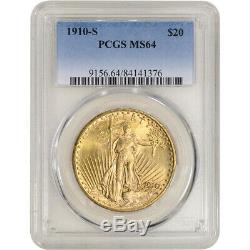 1910-S US Gold $20 Saint-Gaudens Double Eagle PCGS MS64