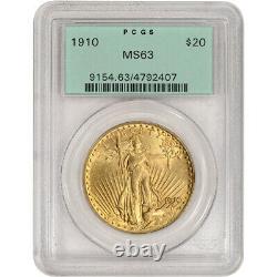 1910 US Gold $20 Saint-Gaudens Double Eagle PCGS MS63