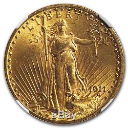 1911 $20 Saint-Gaudens Gold Double Eagle MS-64 NGC