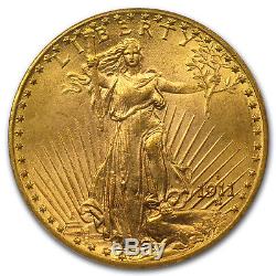 1911-D $20 Saint-Gaudens Gold Double Eagle MS-62 PCGS