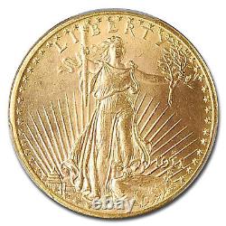 1911-D $20 Saint-Gaudens Gold Double Eagle MS-64 PCGS CAC