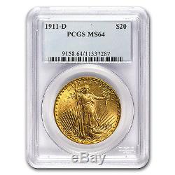 1911-D $20 Saint-Gaudens Gold Double Eagle MS-64 PCGS SKU #18655