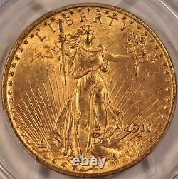 1911-D $20 Saint Gaudens Gold Double Eagle PCGS MS64 Pre-1933 Gold