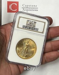 1911-D $20 Saint Gaudens Gold Double Eagle Pre-1933 NGC MS61 Old Fresh Holder
