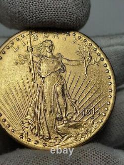 1911-D $20 Saint-Gaudens Gold Double Eagle Real Money 1oz gold 90% 100yrs++ old