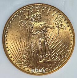 1911-D $20 Saint Gaudens Gold NGC MS64 Better Date