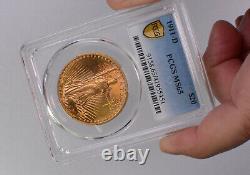 1911-D $20 Saint-Gaudens PCGS MS65 Gold Double Eagle gold shield