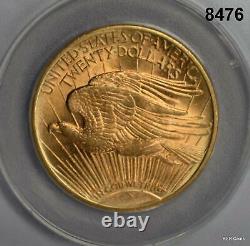 1911 D $20 St. Gaudens Gold Double Eagle Anacs Certified Ms62 Sunset Color #8476