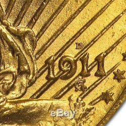 1911-D/D $20 Saint-Gaudens Gold Double Eagle MS-66 NGC (FS-501) SKU#178711