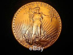 1911 D Gold Saint Gaudens $20, Beautiful Bu Ms Double Eagle Uncirculated Us Coin
