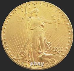 1911 D Gold USA $20 Dollar Saint Gaudens Double Eagle Coin Denver Mint
