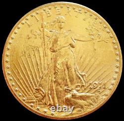 1911 D Gold United States $20 Saint Gaudens Double Eagle Coin Denver Mint