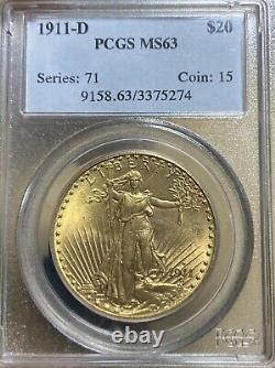 1911-D PCGS MS63 $20 Saint Gaudens Double Eagle