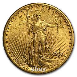 1911-S $20 Saint-Gaudens Gold Double Eagle AU SKU#182566