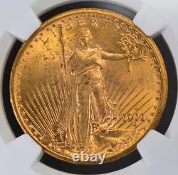 1911-S $20 Saint-Gaudens Gold Double Eagle MS-65 NGC