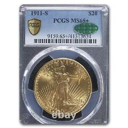 1911-S $20 Saint-Gaudens Gold Double Eagle MS-65+ PCGS CAC SKU#230689