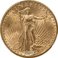 1911-S Saint St. Gaudens $20 Gold Double Eagle, CACG MS-64 Lustrous, PQ+