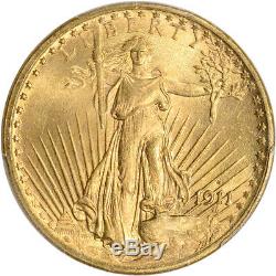 1911-S US Gold $20 Saint-Gaudens Double Eagle PCGS MS64