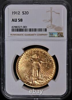 1912-P Saint-Gaudens Gold $20 NGC AU58 Nice Eye Appeal Nice Strike