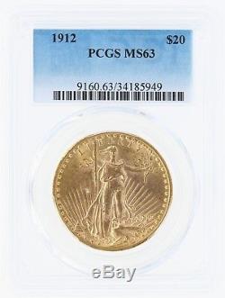 1912 PCGS MS63 $20 Saint Gaudens Double Eagle With a Flashy Luster