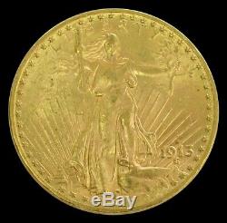 1913 D Gold $20 St. Gaudens Double Eagle Coin Bu