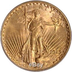 1913-D US Gold $20 Saint-Gaudens Double Eagle PCGS MS65