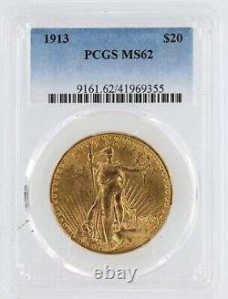 1913 Double Eagle PCGS MS62 $20 Saint Gaudens Philadelphia Minted