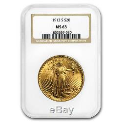 1913-S $20 Saint-Gaudens Gold Double Eagle MS-63 NGC SKU#178841