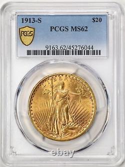 1913-S $20 Saint-Gaudens Gold Double Eagle MS62 PCGS 45276044