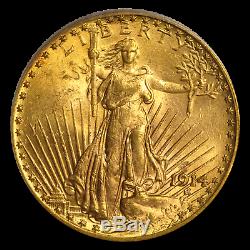 1914 $20 Saint-Gaudens Gold Double Eagle MS-63 PCGS SKU#62556