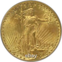 1914 $20 Saint Gaudens Gold Double Eagle, PCGS MS 64 Nice Original Coin