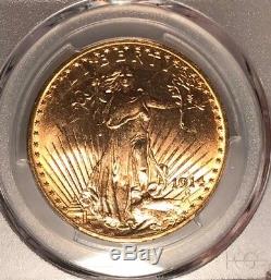 1914-D $20 PCGS MS 64 CAC St. Gaudens Gold Double Eagle