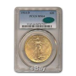 1914-D $20 Saint-Gaudens Gold Double Eagle MS-64 PCGS CAC SKU#155878