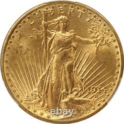 1914-D Saint Gaudens Gold Double Eagle $20, CACG MS-64 CAC Lustrous