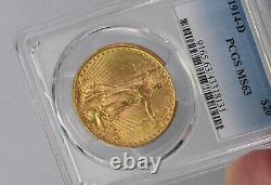 1914 D US Gold $20 Saint-Gaudens Double Eagle PCGS graded MS63 Free Shipping