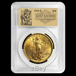 1914-S $20 Saint-Gaudens Double Eagle BU PCGS (Prospector Label)