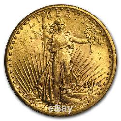 1914-S $20 Saint-Gaudens Gold Double Eagle AU SKU#34267