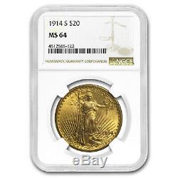 1914-S $20 Saint-Gaudens Gold Double Eagle MS-64 NGC SKU#153633