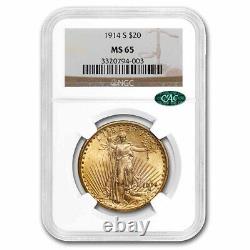 1914-S $20 Saint-Gaudens Gold Double Eagle MS-65 NGC CAC SKU#258398